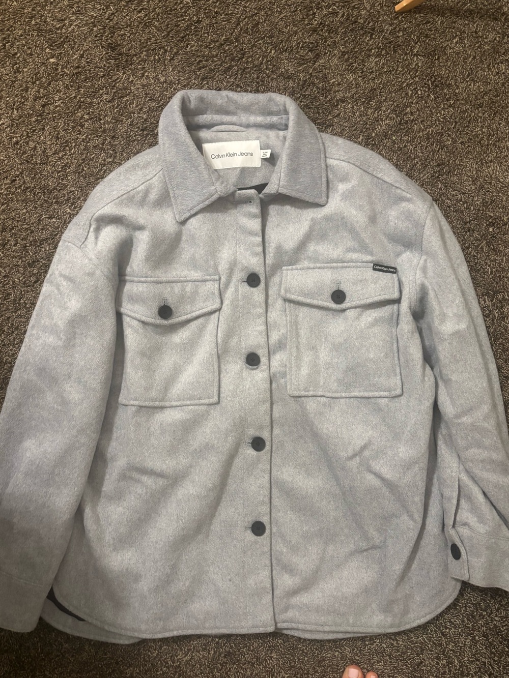 Calvin Klein Jeans Gray Button-Up Jacket